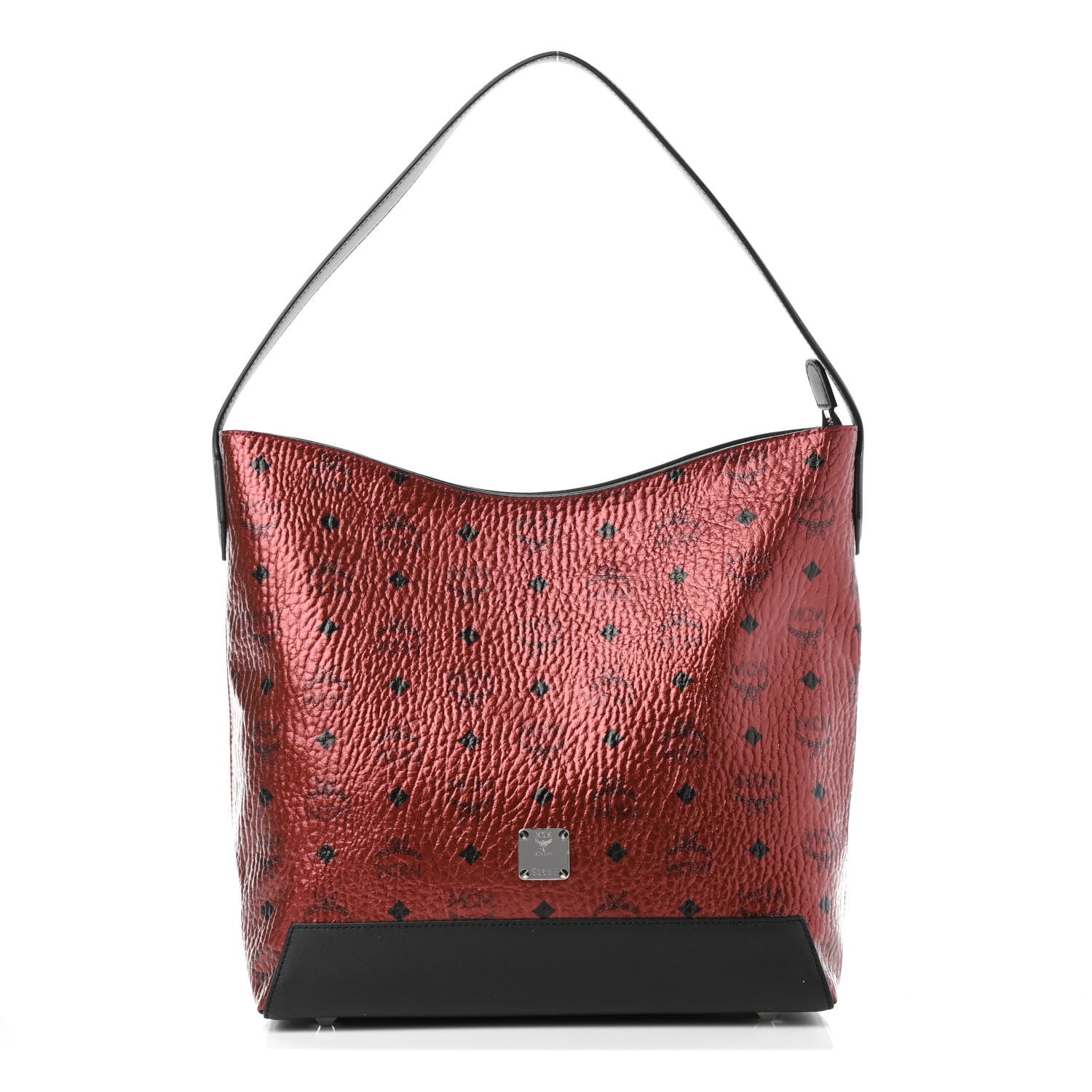 MCM Metallic Visetos Medium Hobo Bag Scooter Red 1 of 5