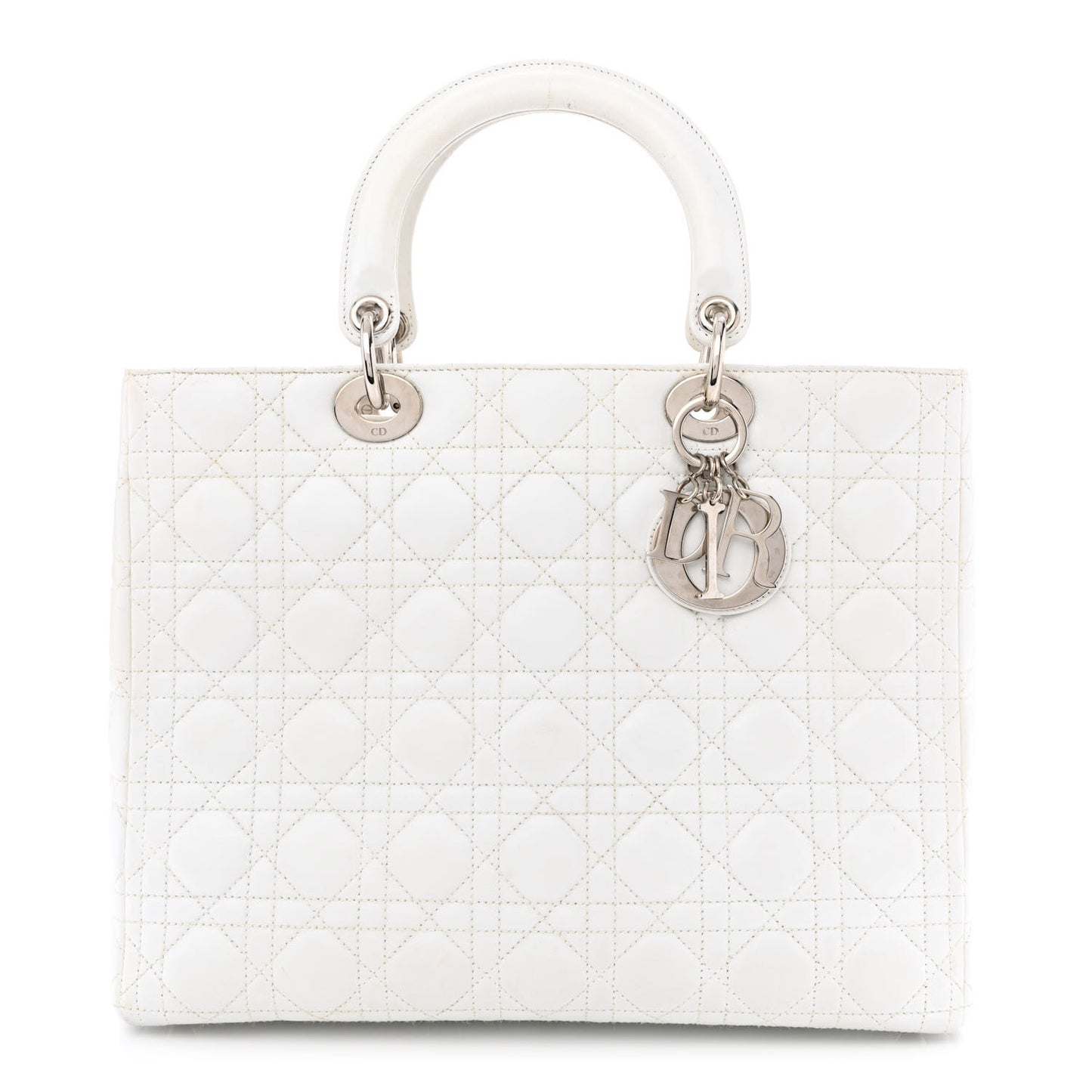 Lambskin Cannage Large Lady Dior White