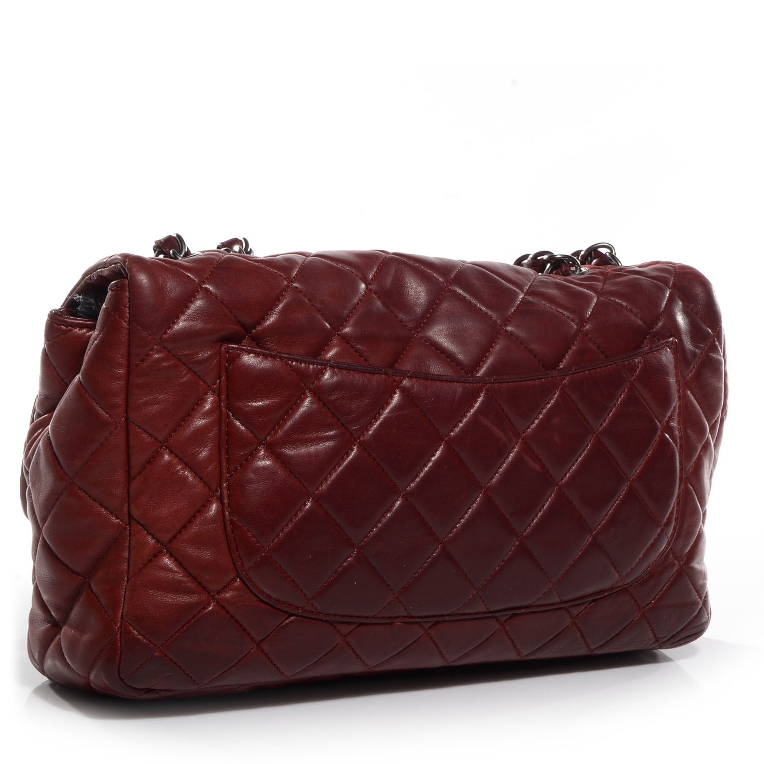 Chanel Lambskin Jumbo Single Flap Dark Red 3 of 10