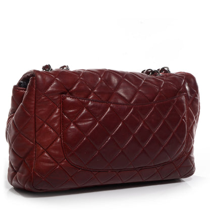 Chanel Lambskin Jumbo Single Flap Dark Red 3 of 10