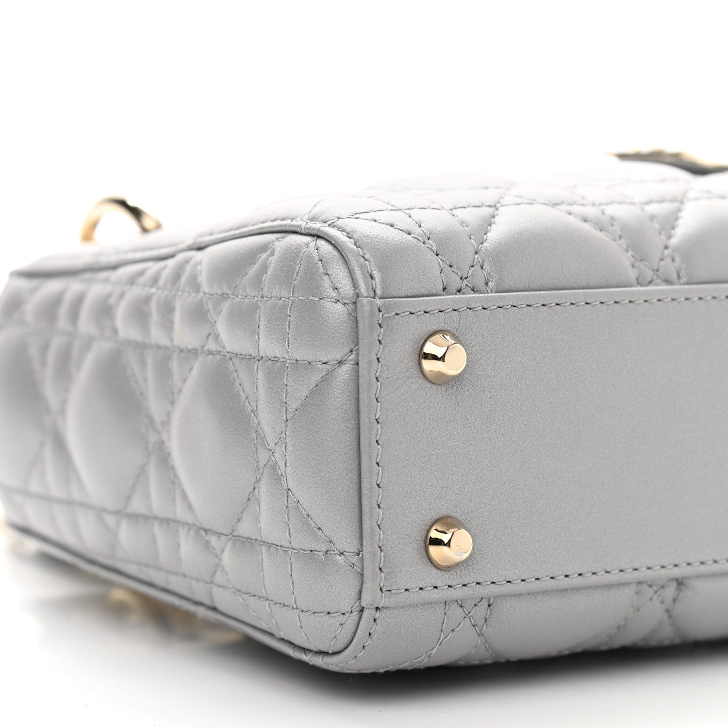 Christian Dior Lambskin Cannage Mini Lady Dior Grey 8 of 12
