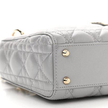 Christian Dior Lambskin Cannage Mini Lady Dior Grey 8 of 12