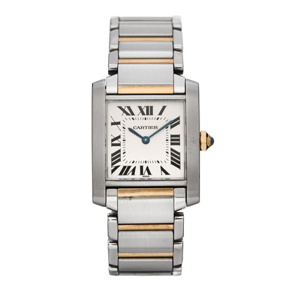Cartier Stainless Steel 18K Yellow Gold 25mm Tank Francaise Quartz Watch 1 of 4