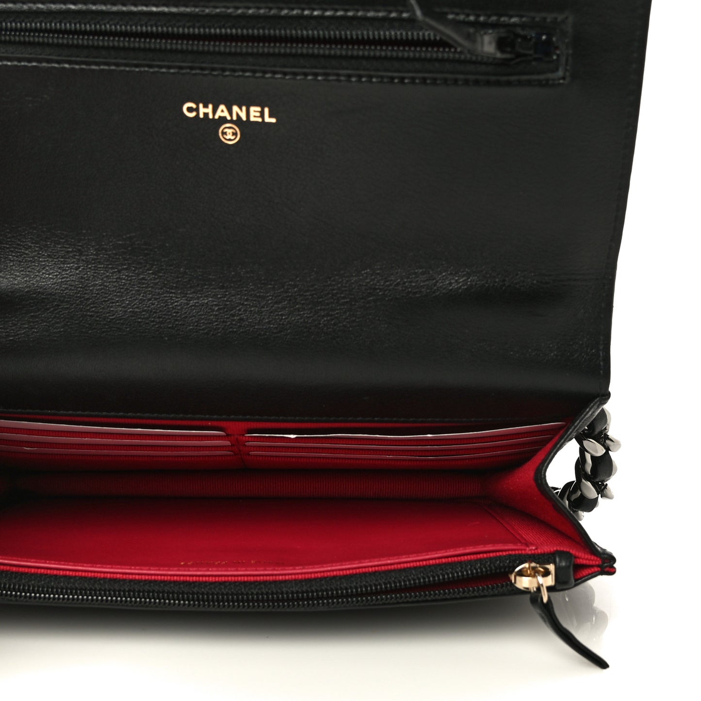 Lambskin Quilted Chanel 19 Wallet On Chain WOC Black