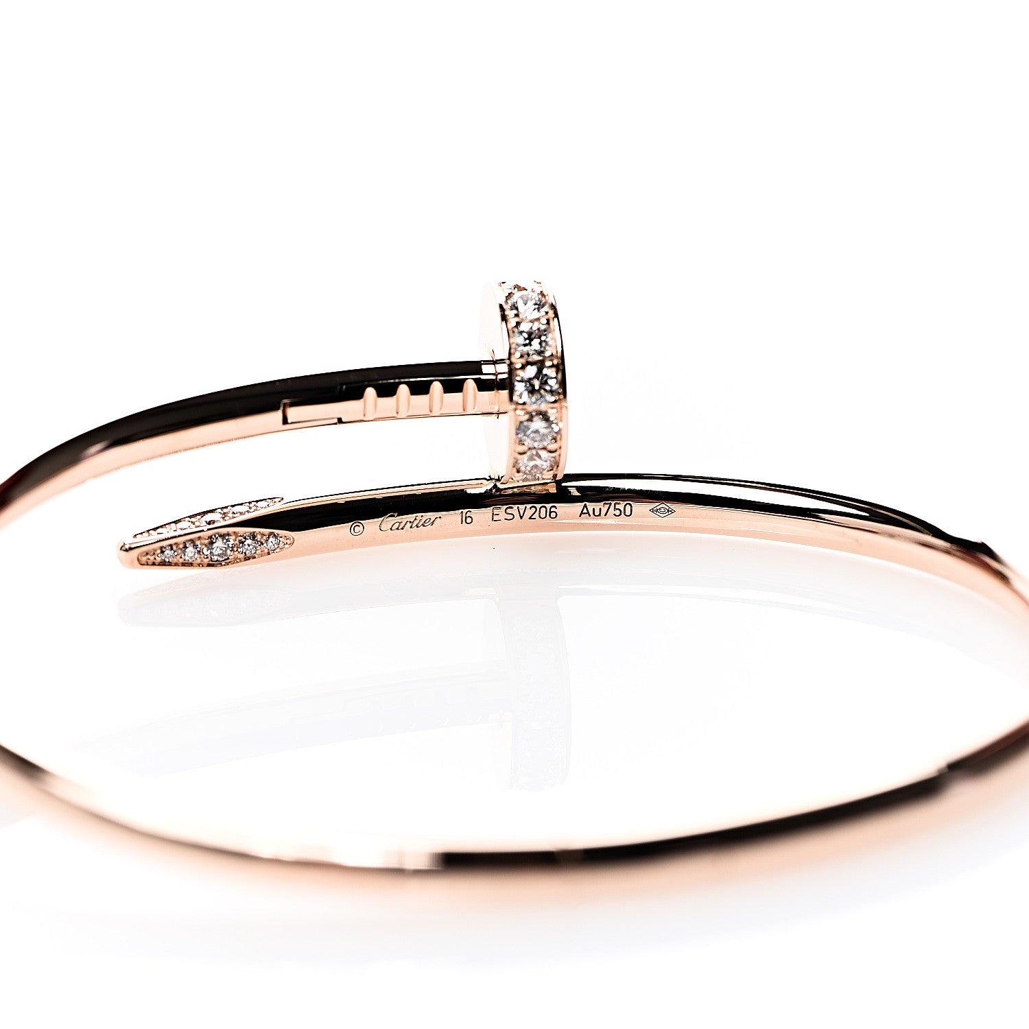 Cartier 18K Pink Gold Diamond Juste Un Clou Bracelet 16 3 of 6