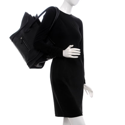 Celine Drummed Calfskin Shoulder Luggage Black 2 of 9