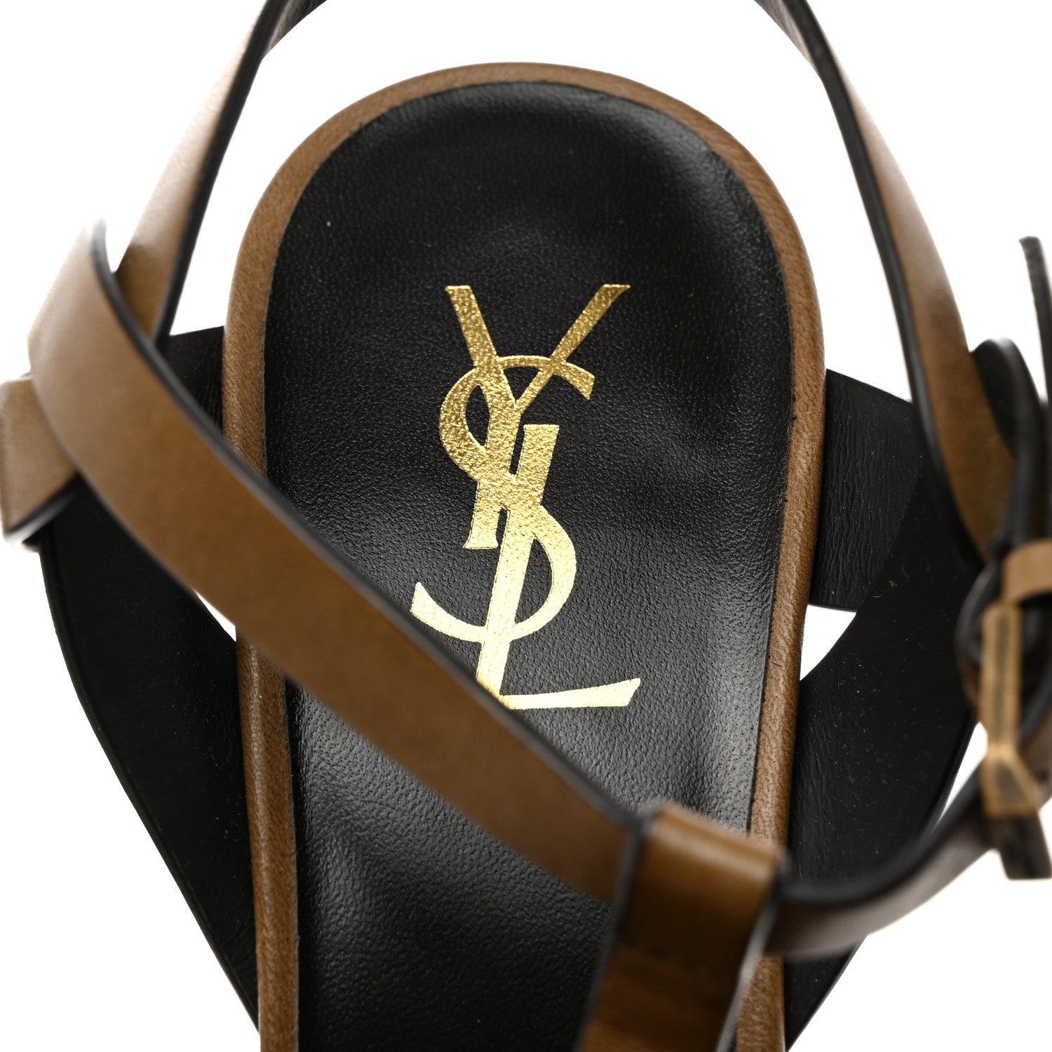 Saint Laurent Calfskin Tribute 105 Platform Sandals 41 Tundra 6 of 8