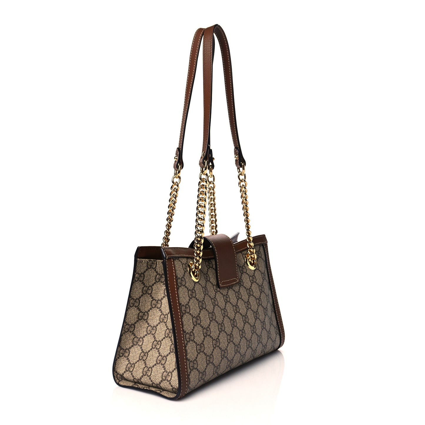 GG Supreme Monogram Calfskin Small Padlock Tote Beige Ebony Tuscany