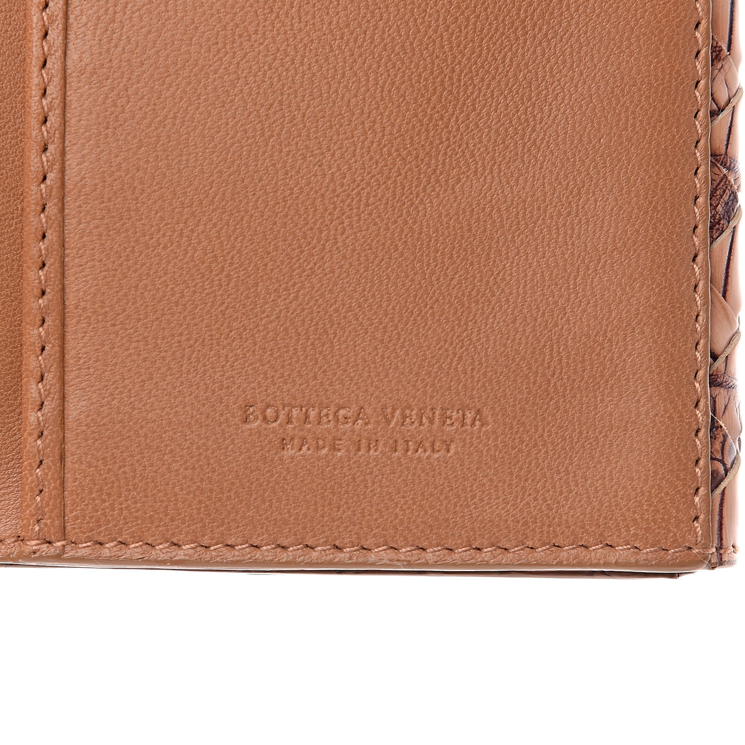 Bottega Veneta Crocodile Intrecciato Continental Wallet Light Brown 5 of 10
