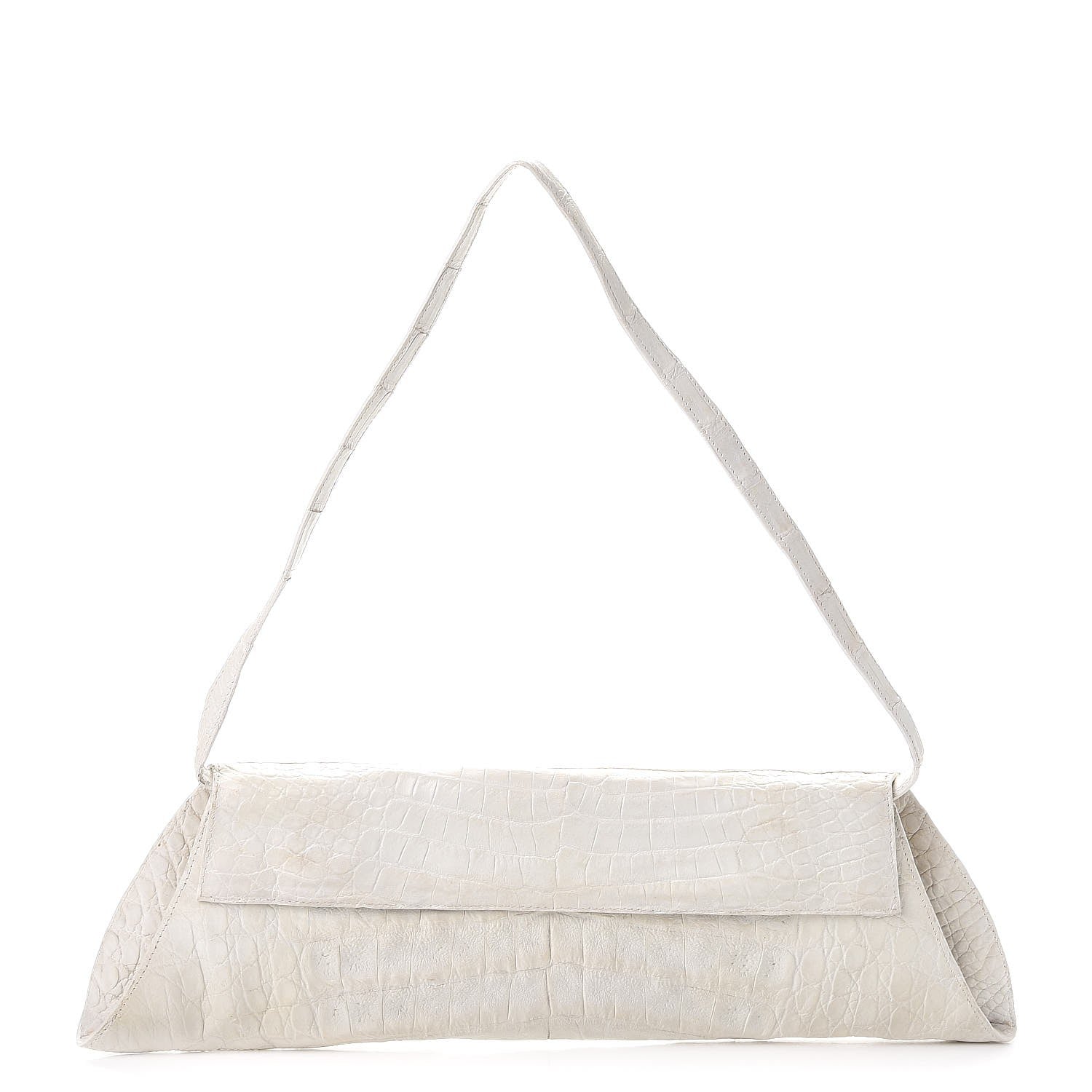 Nancy Gonzalez Crocodile Clutch White 1 of 9