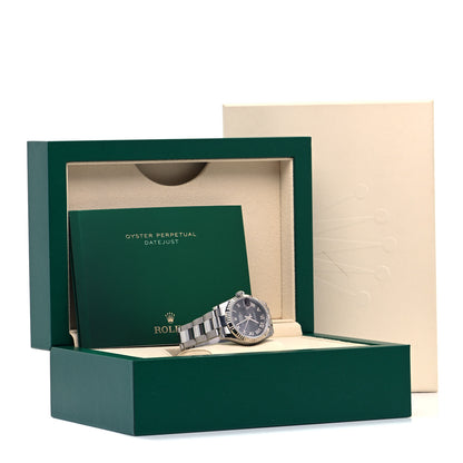 Rolex Stainless Steel 18K White Gold 31mm Oyster Perpetual Datejust Watch Black Roman 278274 5 of 5