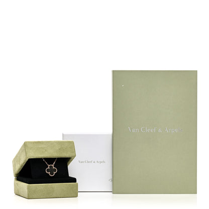 Van Cleef & Arpels 18K Rose Gold Gray Mother of Pearl Vintage Alhambra Pendant Necklace 7 of 7