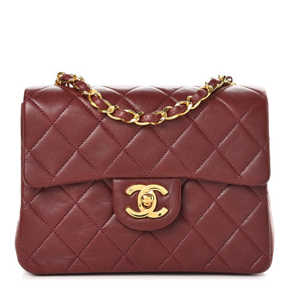 Chanel Lambskin Quilted Mini Square Flap Burgundy 1 of 11
