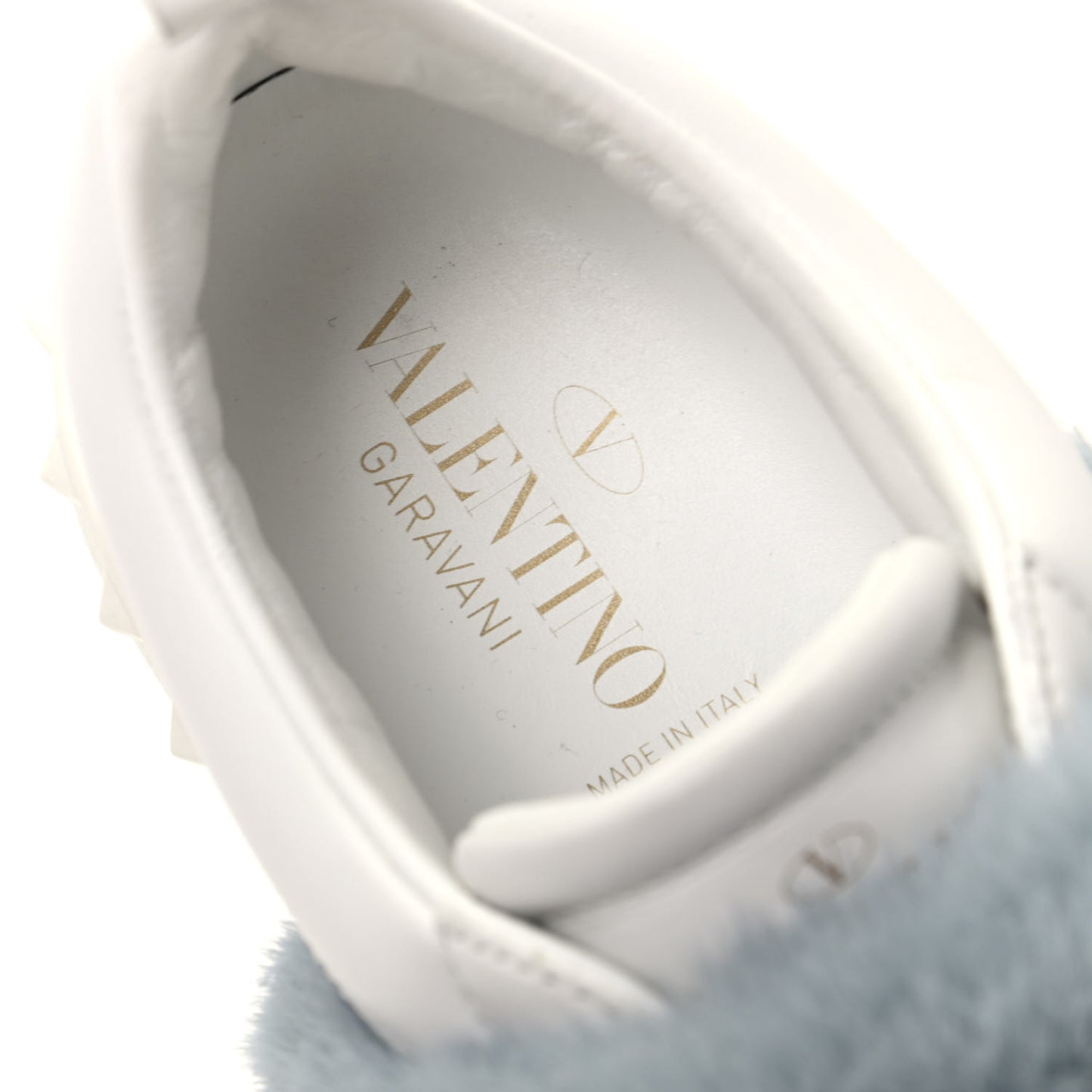 Calfskin Mink Fur Sneakers 38 White Niagara