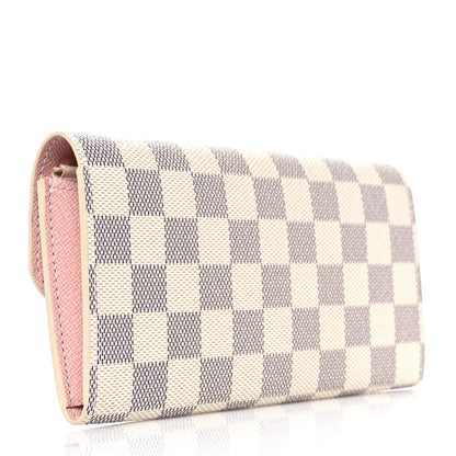 Louis Vuitton Damier Azur Emilie Wallet Rose Ballerine 3 of 9