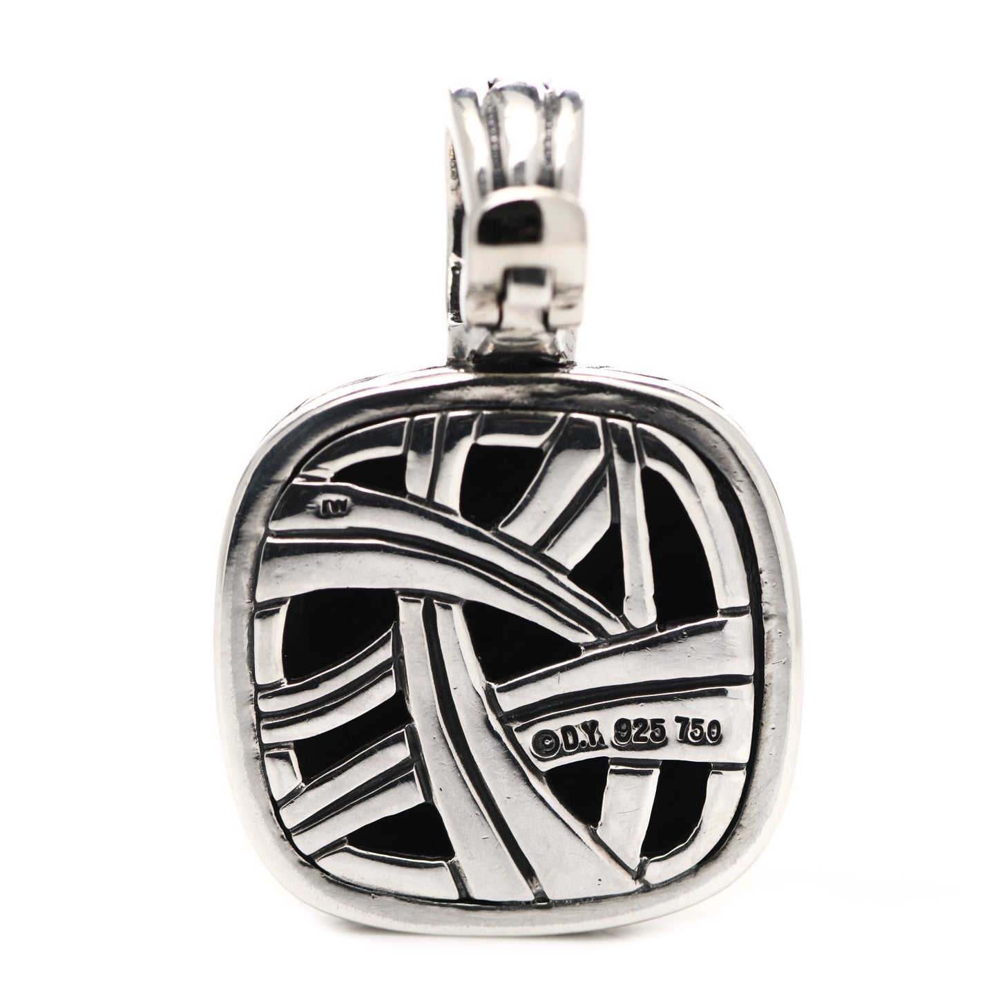 Sterling Silver 18K Yellow Gold Sculpted Cable Enhancer Pendant
