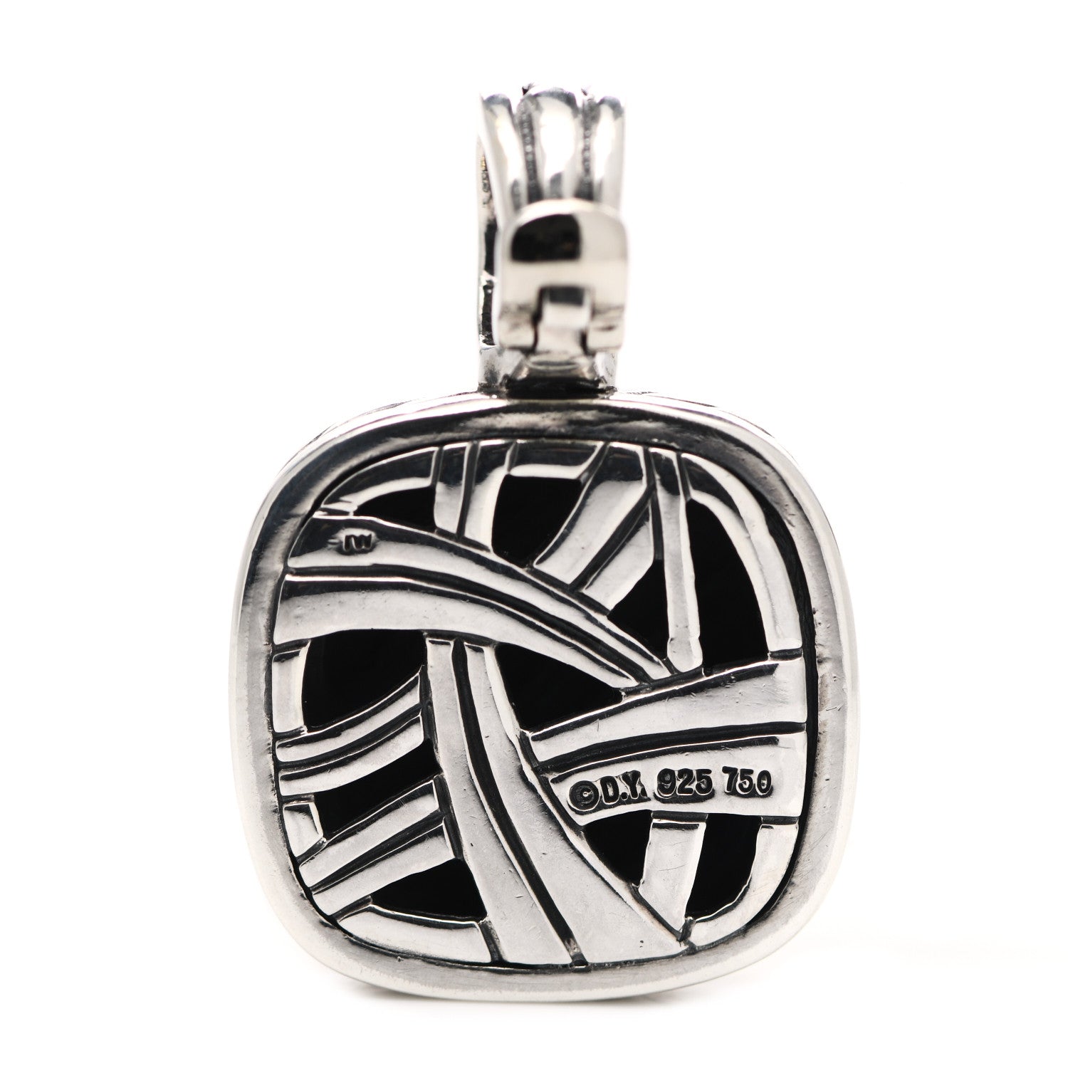 David Yurman Sterling Silver 18K Yellow Gold Sculpted Cable Enhancer Pendant 3 of 3