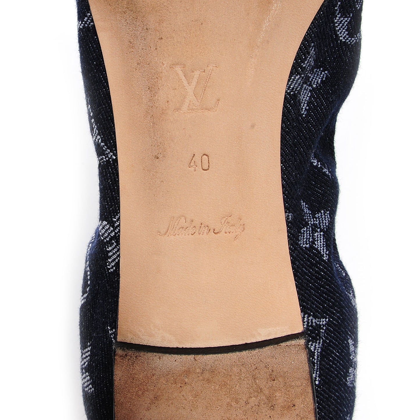 Monogram Denim Elba Ballerina Flats 40 US 10