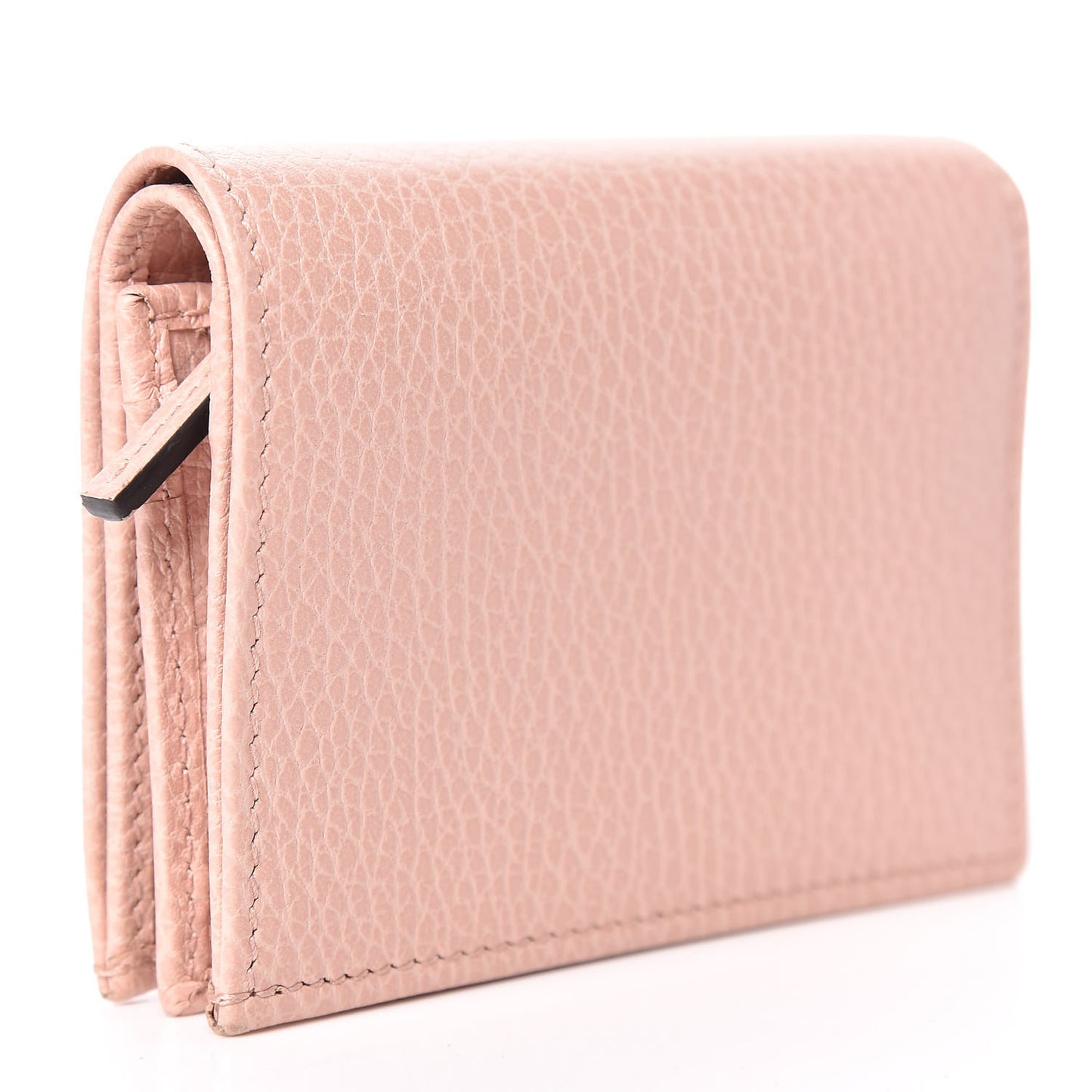 Pebbled Calfskin Butterfly Card Case Perfect Pink