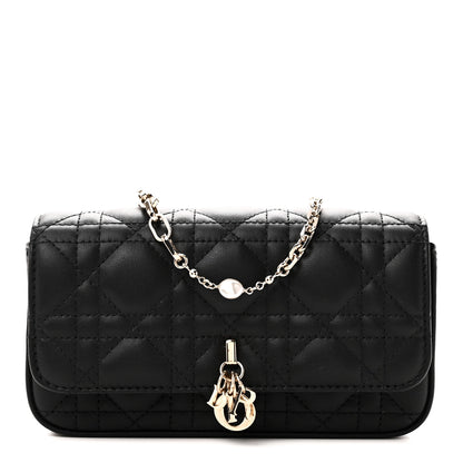 Christian Dior Lambskin Cannage Dior Talk Phone Pouch Black 1 of 10