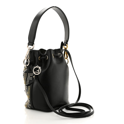 Fendi Vitello Liberty F is Fendi FF Studded Mini Mon Tresor Bucket Bag Black 3 of 13