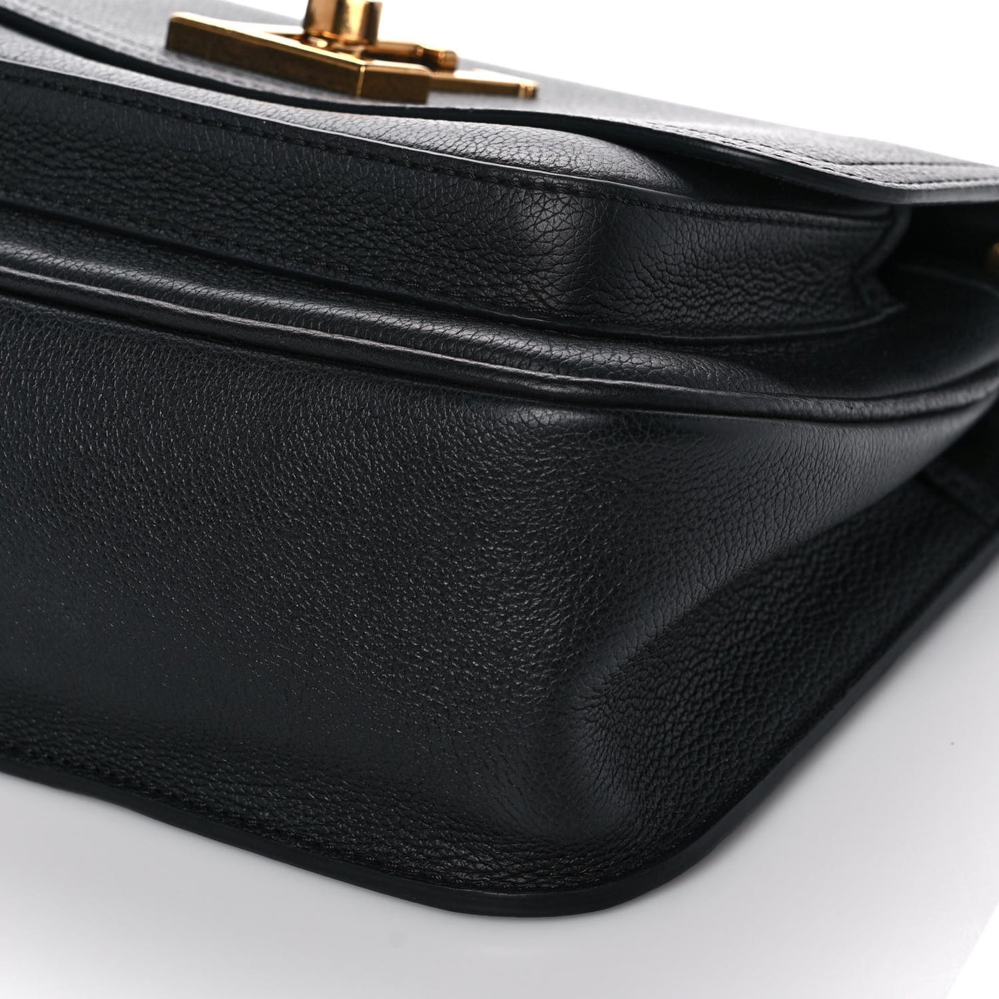 Grained Calfskin Lockme Chain Bag Black