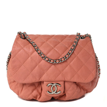 Chanel Washed Lambskin Quilted Large Chain Around Flap Coral 1 of 12
