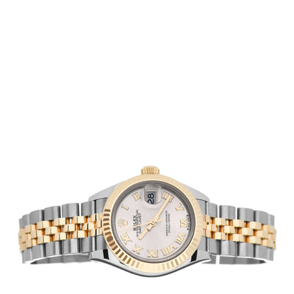 Rolex Stainless Steel 18K Yellow Gold 28mm Oyster Perpetual Datejust Watch Silver Roman 279173 2 of 5