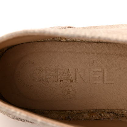 Chanel Striated Suede Espadrilles High Top Espadrilles 37 Light Grey 8 of 10