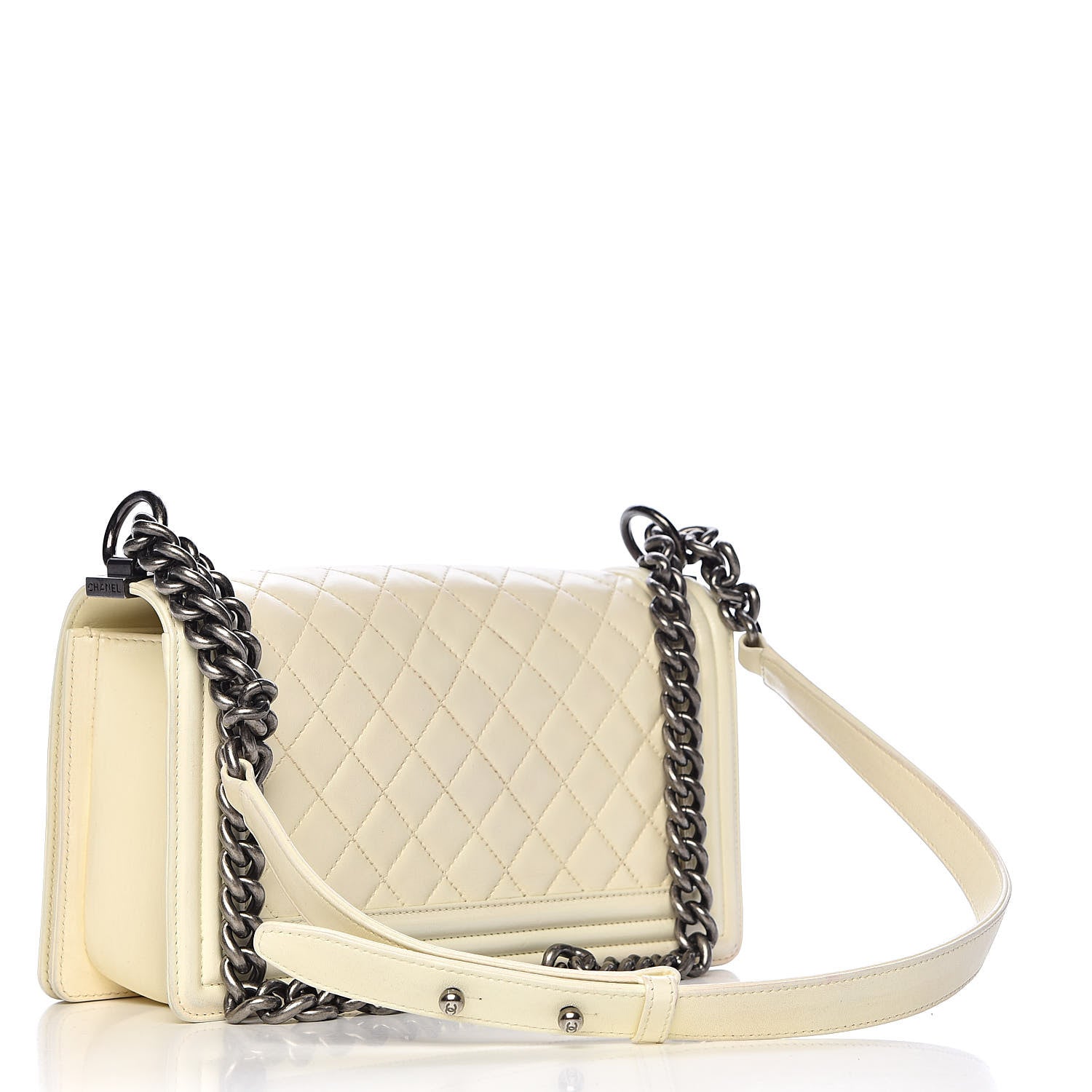 Chanel Lambskin Quilted Medium Boy Flap White 3 of 17