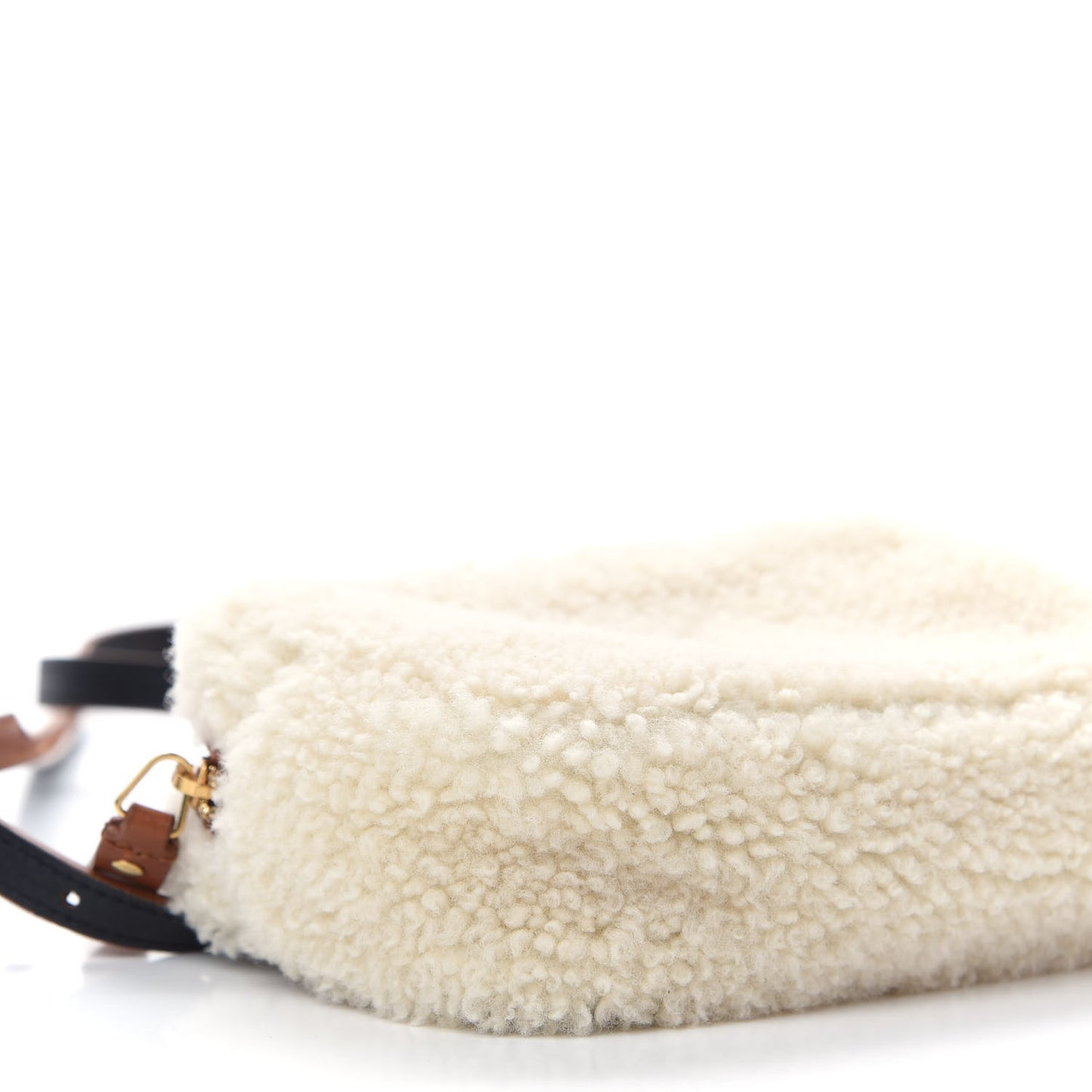 Shearling Monogram Lou Belt Bag Beige