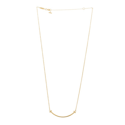 Tiffany 18K Yellow Gold Small T Smile Pendant Necklace 3 of 5
