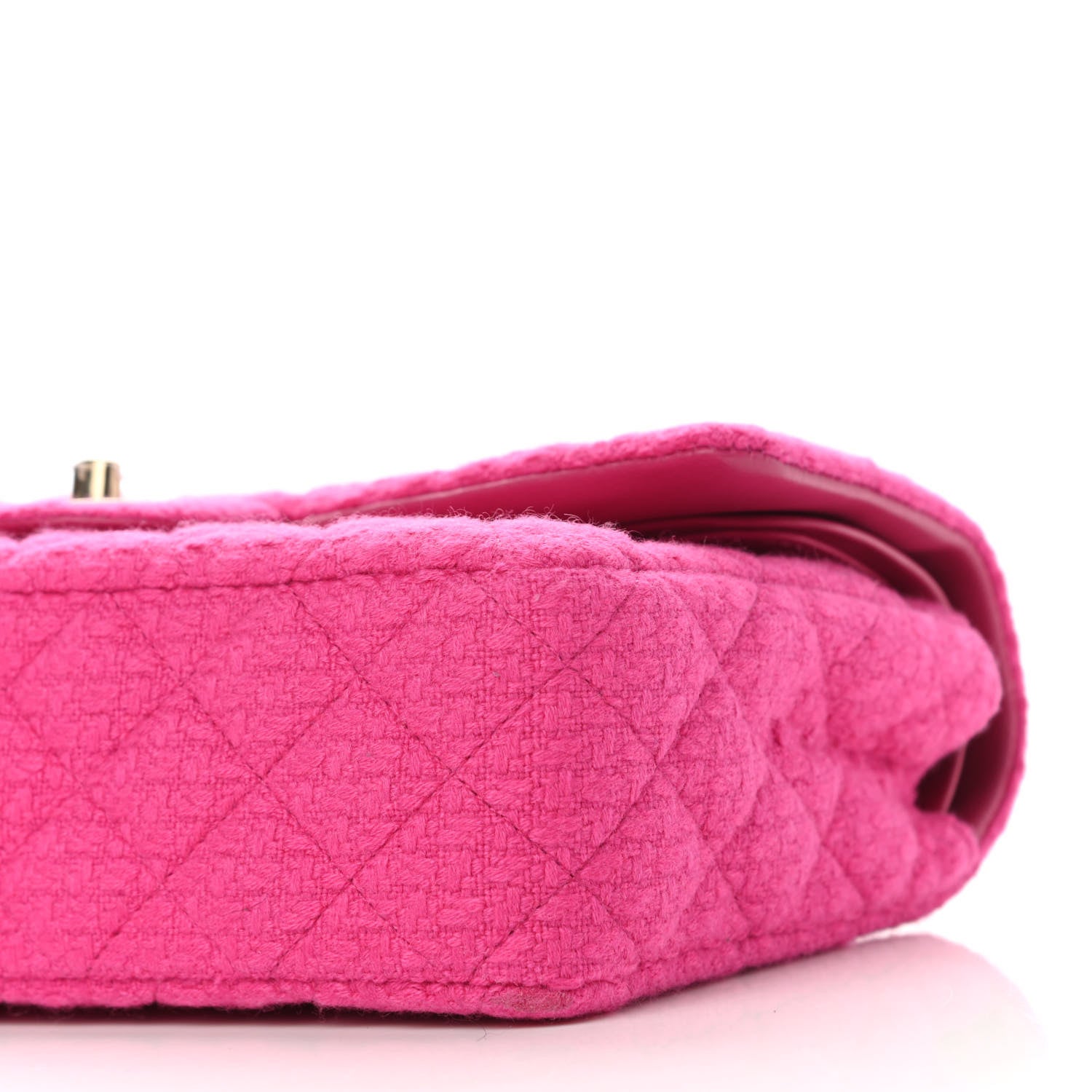 Chanel Tweed Quilted Medium Double Flap Fuchsia 10 of 11