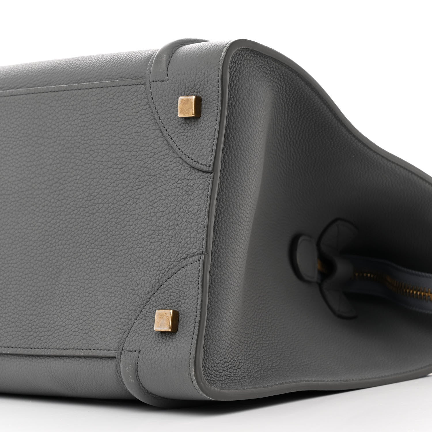 Celine Drummed Calfskin Mini Luggage Kohl 10 of 10