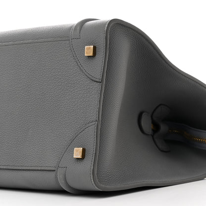 Celine Drummed Calfskin Mini Luggage Kohl 10 of 10