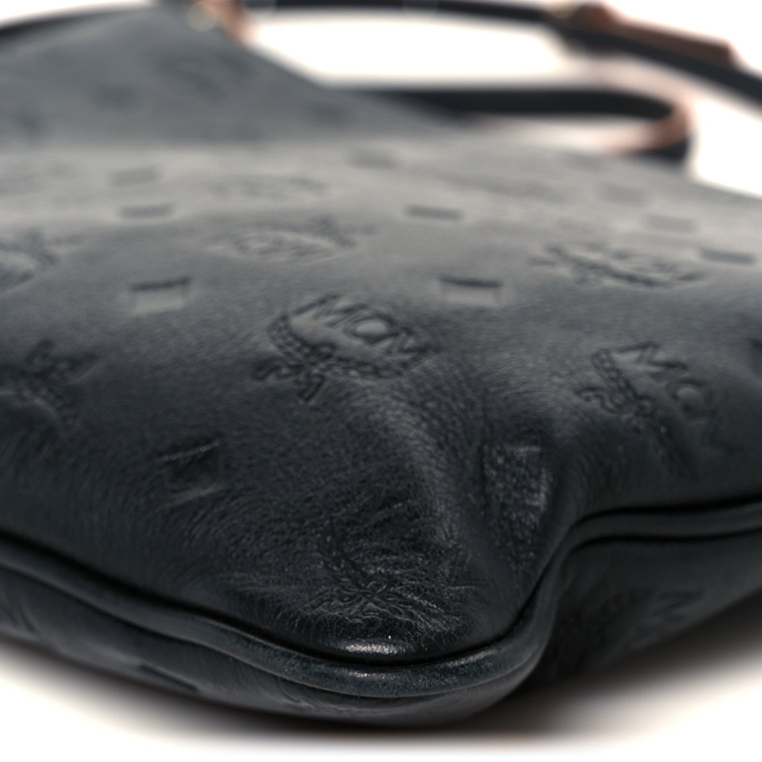 MCM Calfskin Ottomar Monogram Medium Crossbody Pouch Black 10 of 11