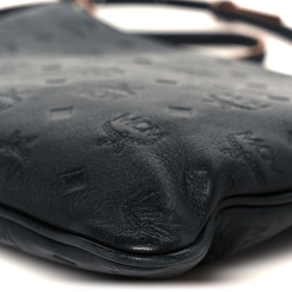 MCM Calfskin Ottomar Monogram Medium Crossbody Pouch Black 10 of 11