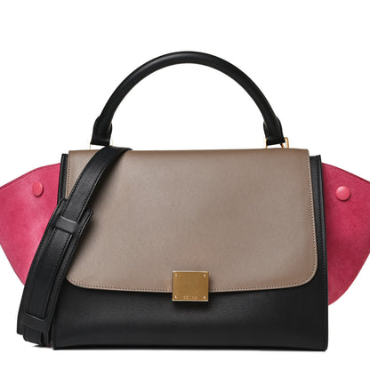 Celine Smooth Calfskin Suede Small Tri-Color Trapeze Pink 1 of 17