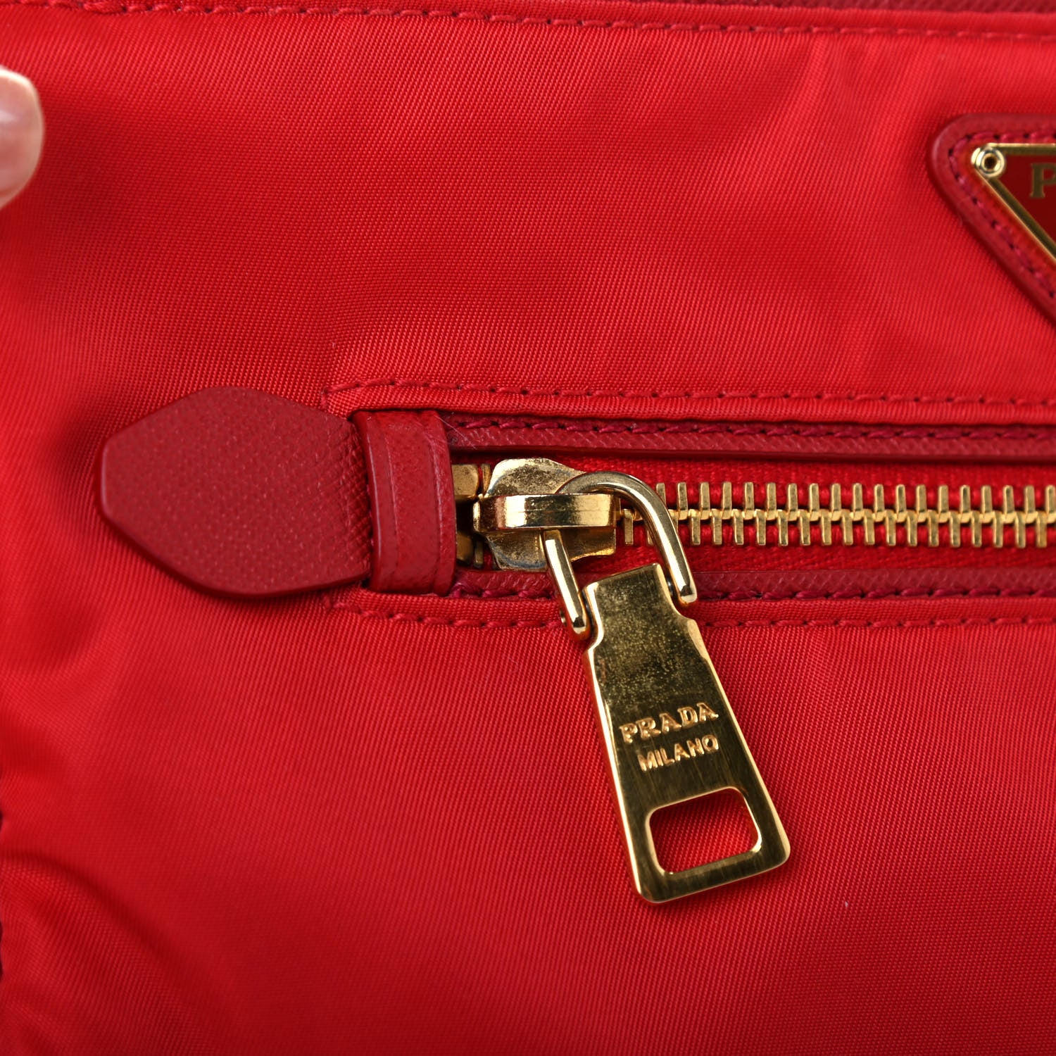 Prada Tessuto Nylon Small Shoulder Bag Rosso 12 of 14