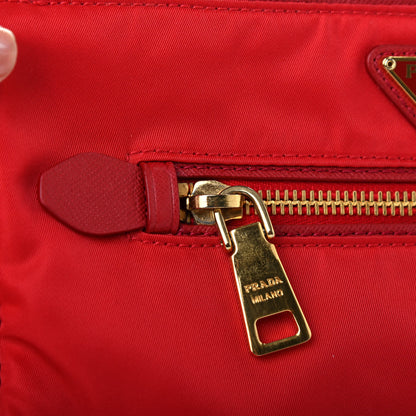 Prada Tessuto Nylon Small Shoulder Bag Rosso 12 of 14