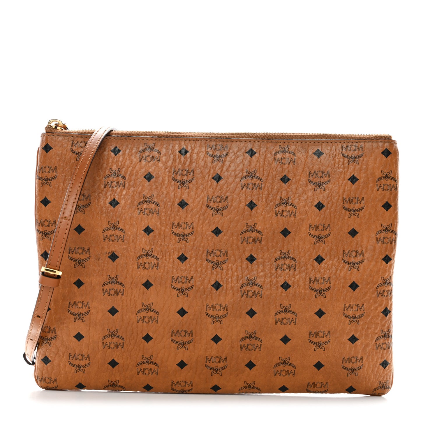 Visetos Medium Crossbody Pouch Cognac