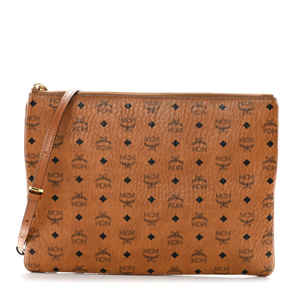 MCM Visetos Medium Crossbody Pouch Cognac 1 of 12