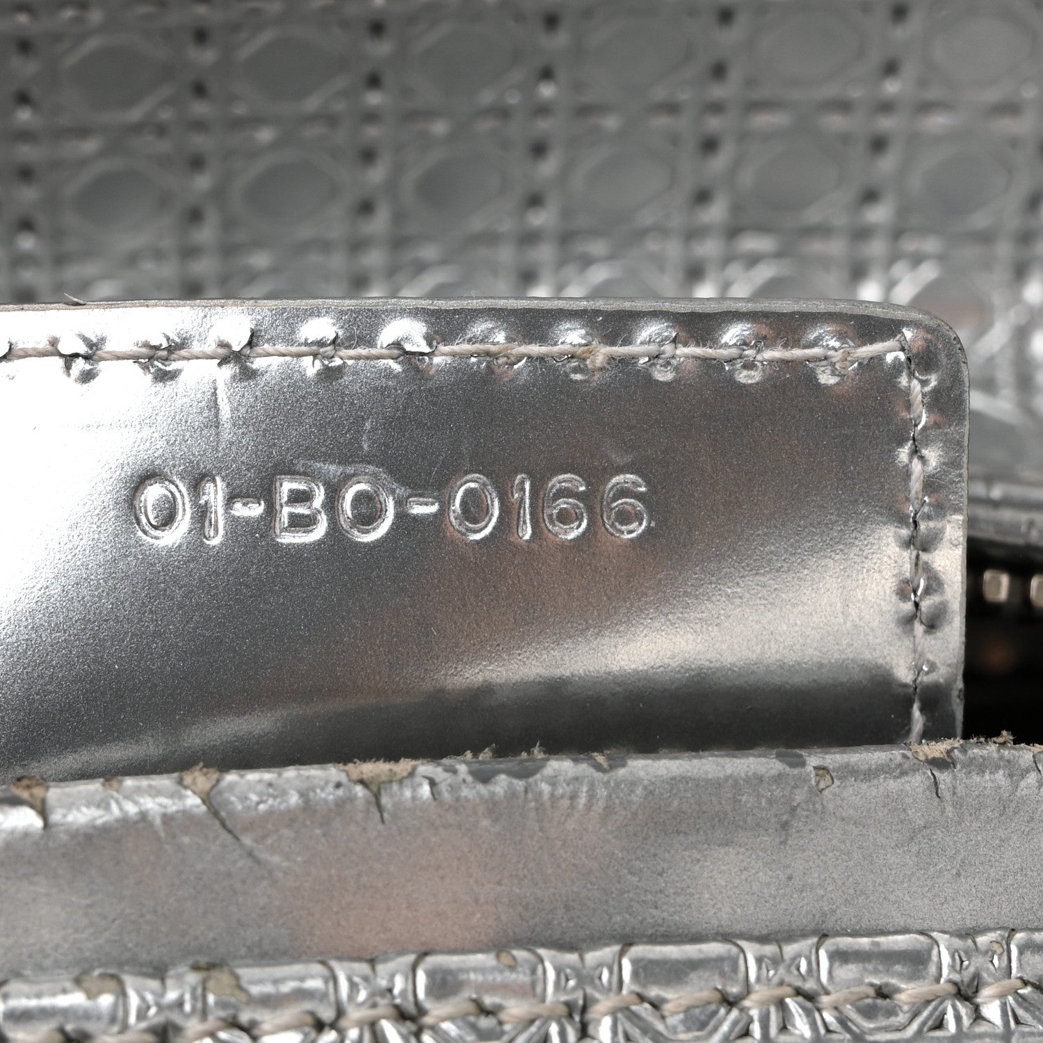 Christian Dior Metallic Patent Micro-Cannage Gradient Medium Lady Dior Silver Blue 7 of 13