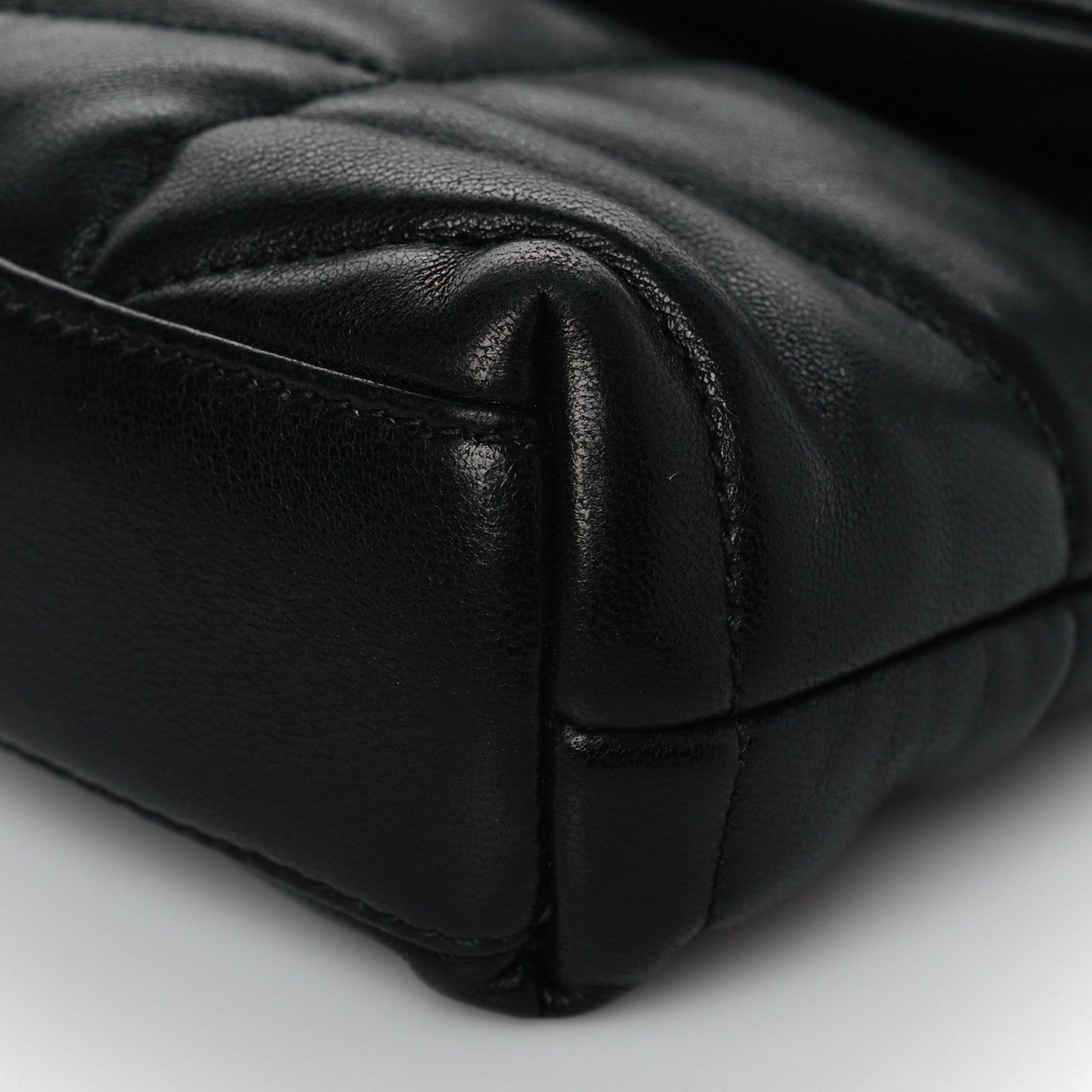 Saint Laurent Lambskin Monogram Loulou Puffer Pouch Clutch Black 9 of 11