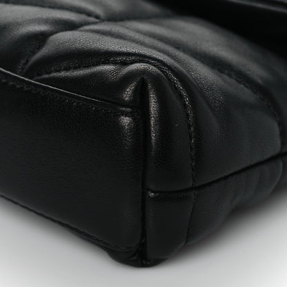 Saint Laurent Lambskin Monogram Loulou Puffer Pouch Clutch Black 9 of 11