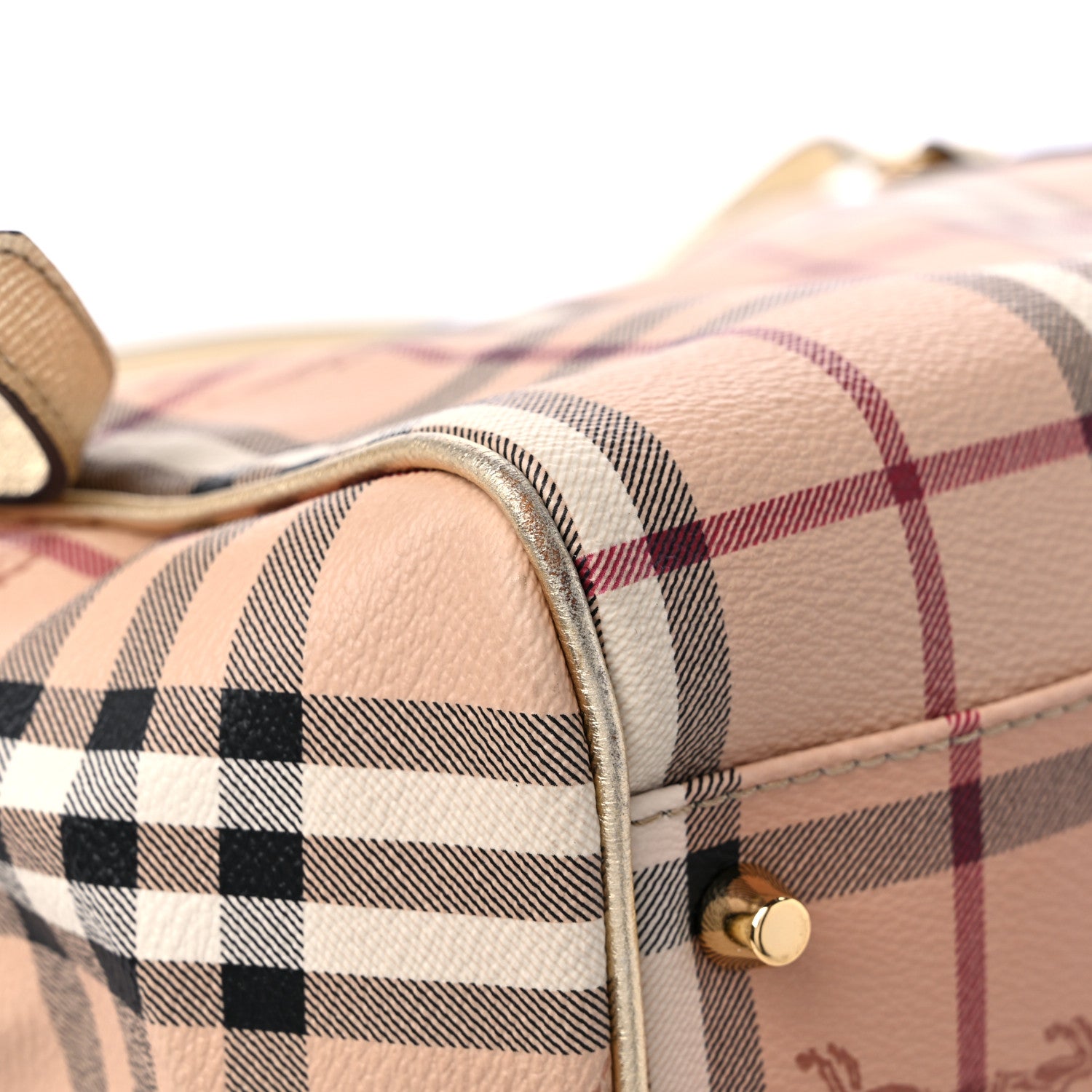 Burberry Haymarket Check Small Canterbury Tote Gold 9 of 10