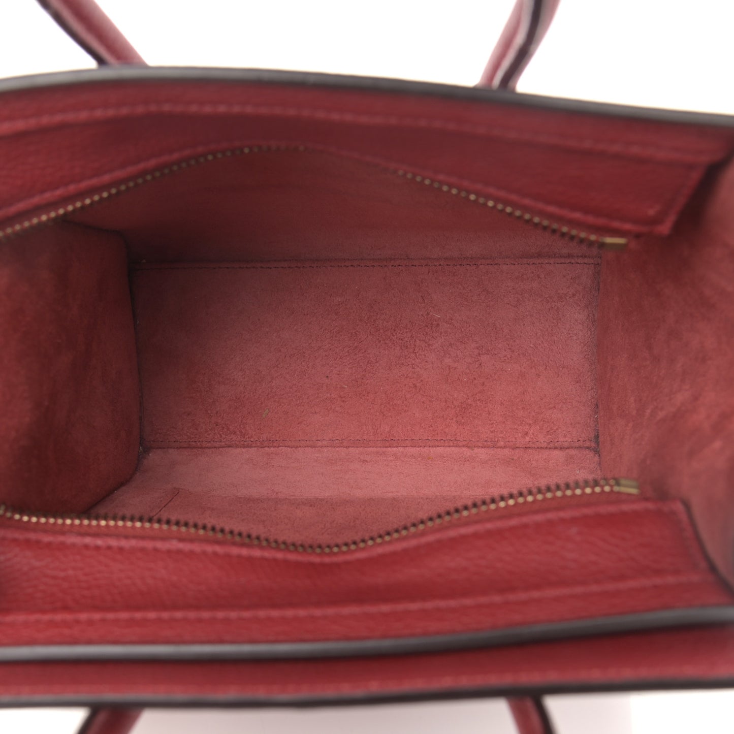 Drummed Calfskin Nano Luggage Ruby