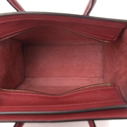 Celine Drummed Calfskin Nano Luggage Ruby 5 of 10
