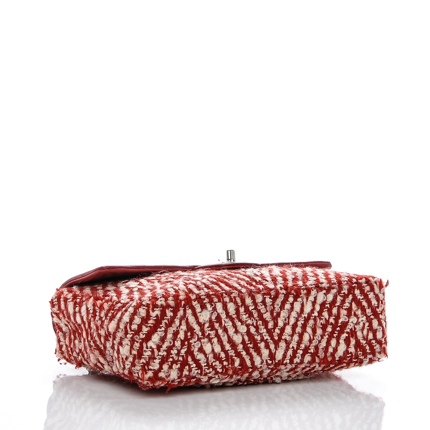 Chanel Chevron Tweed Medium Flap Red White 4 of 9