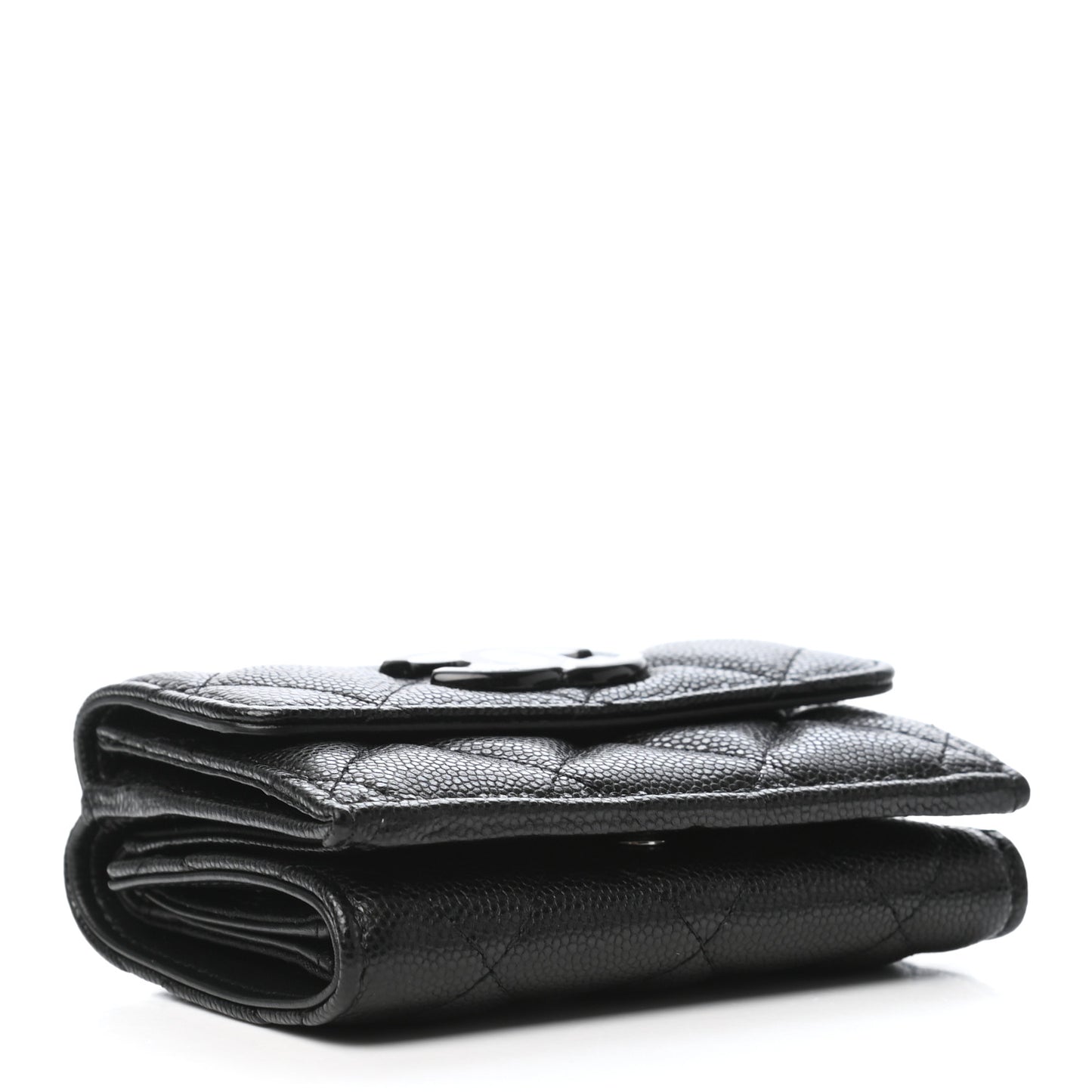 Caviar Quilted My Everything Small Flap Wallet Black